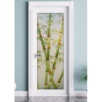 Interior Prehung Door or Interior Slab Door - Bamboo Shoots II Green -...