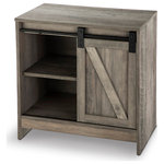 Landia Home - Landia Home Nightstand for Bedroom, Farmhouse Bed Side Table - Complete your bedroom with a rustic farmhouse nightstand.  This piece is a perfect introduction to the Barn Home Collection line from Landia Home, composed with simplicity to bring a sense of practicality with purpose.  One sliding barn door leaves one section exposed to give you easy storage access.