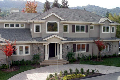 Inspiration for a gray two-story exterior home remodel in San Francisco