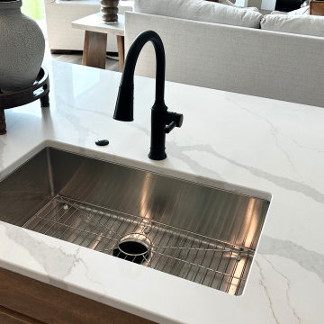 Accessible Beige Painted Kitchen with Birch Almond Accents