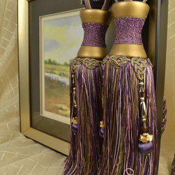 5 Colors QYM17 Faux Silk Curtain Tassel Tie Backs in Purple Color - Window Treatment Accessories
