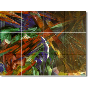 Franz Marc Abstract Painting Ceramic Tile Mural #15, 32"x24"