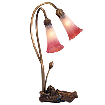 16H Pink/White Pond Lily 2 LT Accent Lamp