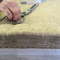 Close up Hand stitched edge roll - Fabric