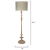 Petite Paro Floor Lamp, Bleached Wood With Large Drum Shade, Natural Linen