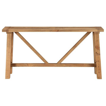 Crafters and Weavers Elm Grove Reclaimed Wood Trestle Console Table