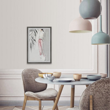 "Light Pink Trousers" Framed Painting Print