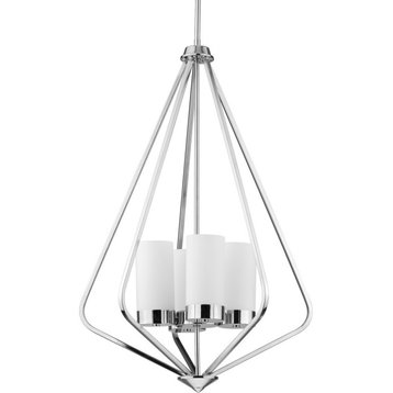Elevate 4-Light Polished Chrome Etched Glass Modern Pendant Hanging Light