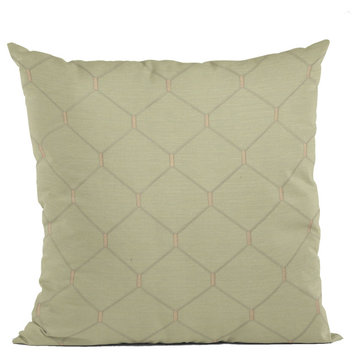 Creamy White Kona Embroidery Luxury Throw Pillow, Double sided 16"x16"
