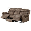 Bowery Hill Modern Velvet Reclining with USB Dock in Chocolate