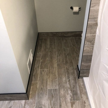 Master Bathroom. Zero Entry Shower, Vanity & Make-Up Cabinet and Dual Sinks