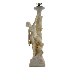 GIOVANNI BROGI Marble Statue of a Female Rock Climber as a Table Lamp - Products