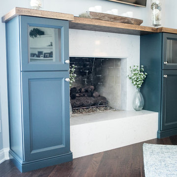 Shades of Blue - Transitional Kitchen, Bathroom, & Living Room