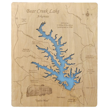 Bear Creek Lake, Arkansas-Wood Lake Map, Small Standout