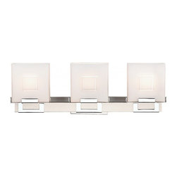 Satin Nickel Finish 3 Light Bathroom Lighting by Forecast Lighting Square - Lighting