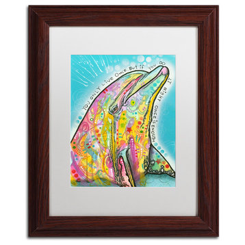 Dean Russo 'Dolphin' Framed Art, 11x14, Wood Frame, White Mat