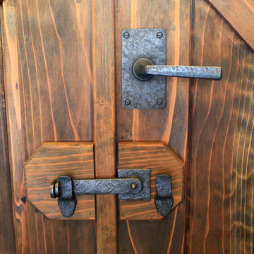 Dark Bronze Lockable 5" Flip Latch and Lever Latch - Viewed from Inside