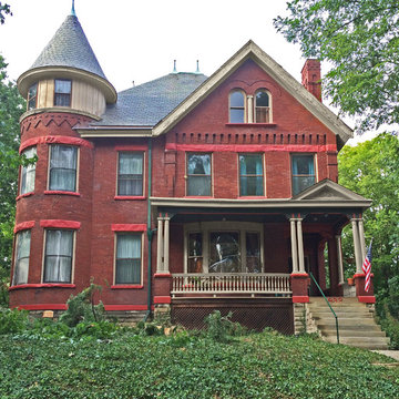 Brick Victorian with Turret Painting