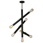 Eglo - Drucker 7 Light Pendant, Black - The Drucker collection from Eglo combines a simplistic rod frames for a modern decor aesthetic. This seven light pendant creates a stunning, sleek look in your major living space or foyer for its linear styling. Black finished, as a 28 inch design this fixture is a beautiful way of including a contemporary mark on your space and attracting the eyes.