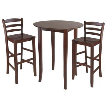 Winsome Wood Fiona 3-Pc High Round Table With Ladder Back Stool