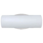 Besa Lighting - Besa Lighting 1WM-770107-LED-CR Baaz - 11.5" 5W 1 LED Wall Sconce - This modern wall light offers flexible design potential for a variety of bath/vanity applications. Handcrafted half-cylinder Opal glass is enclosed, concealing the light source. Canopy plate has a simple, contemporary oval shape. Mount horizontal or vertical. Our Opal glass is a soft white cased glass that can suit any classic or modern decor. Opal has a very tranquil glow that is pleasing in appearance. The smooth satin finish on the clear outer layer is a result of an extensive etching process. This blown glass is handcrafted by a skilled artisan, utilizing century-old techniques passed down from generation to generation. The vanity fixture is equipped with plated steel square lamp holders mounted to linear rectangular tubing, and a low profile oval canopy cover. These stylish and functional luminaries are offered in a beautiful Chrome finish.  Mounting Direction: Horizontal/Vertical  Shade Included: TRUE  Dimable: TRUE  Color Temperature:   Lumens: 450  CRI: +  Rated Life: 25000 HoursBaaz 11.5" 5W 1 LED Wall Sconce Chrome Opal Matte GlassUL: Suitable for damp locations, *Energy Star Qualified: n/a  *ADA Certified: n/a  *Number of Lights: Lamp: 1-*Wattage:5w LED bulb(s) *Bulb Included:Yes *Bulb Type:LED *Finish Type:Chrome