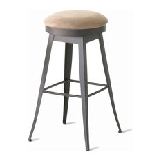 Amisco - Amisco Grace Backless Swivel Stool 42414, 34", Spectator Height - Bar Stools and Counter Stools