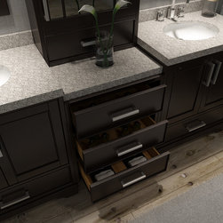 85 inch Double Sink Bathroom Vanity Set in Espresso Finish - Bathroom Vanities And Sink Consoles