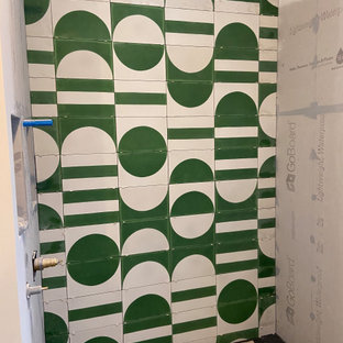 75+ Badezimmer mit schwarzem Boden und Wäscheaufbewahrung Ideen