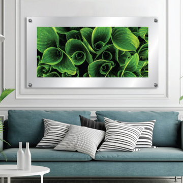 Green Leaf Wall Decor | Glass Standoff Gallery Wall Print