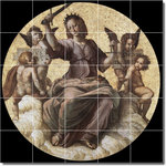 Picture-Tiles.com - Raphael Religious Painting Ceramic Tile Mural #70, 60"x60" - Mural Title: The Stanza Della Segnatura Justice