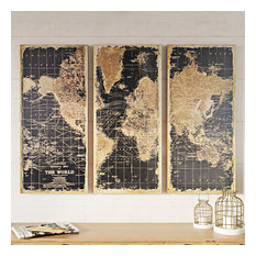 Stanford World Map Wall Panels, Set of 3