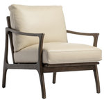 Sunpan - Lindley Lounge Chair, Astoria Cream Leather - This comfortable lounge chair from our Westport collection will bring a stylish mid-century look to any space. Sits comfortably in astoria cream leather with an exposed, slatted seatback solid birch wood frame. A beautiful design from all angles. Handle with Care: This design has been crafted with 100% genuine leather. Leather is a natural material; as such, colour variations, markings, wrinkles, grooves and light scratches are acceptable and appreciated characteristics. No two pieces are alike. Visit our Product Care page for more information on how to ensure the lasting beauty of this piece.