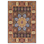 Bareens Designer Rugs - Tribal Mamluk Antonio Blue/Beige Wool Rug - 9'1'' x 11'9'' - With strict standards of craftsmanship and quality of materials used this magnificent hand-knotted rug features a Mamluk design characterized by their unique weave and fine quality wool. Made for the Sultans in the 15th Century, Mamluk hand-knotted rugs devour design and structural characteristics that are based on a unique interplay of geometric forms with beauteous medallions made up of intersecting compartments and subtle layering making it a masterpiece of its own. This magnificent rug made with handspun wool and natural dyes features soft and lustrous, almost silk-like wool which gives it an elegant royal look. The breath-taking color pallet with an intricate geometric Mamluk design brings a rich form of cultural art to any decor. The unique hand-knotted rug narrates an archival story of the Mamluk Sultans and the Ottoman Empire bringing a rich sense of history, elegance, and sophistication in any decor.