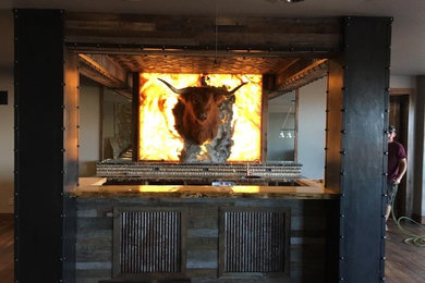 Inspiration for a rustic family room remodel in Other