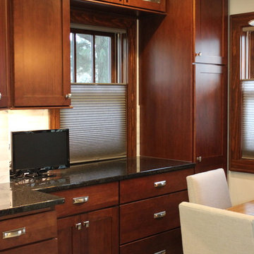 Davenport- Kitchen Remodel pairs Neutral Grays with Rich Cherry Cabinets