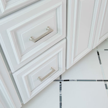 Traditional White and Gray Bathroom