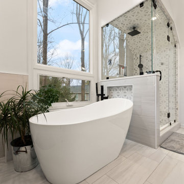 Modern Steam Shower Bathroom Remodel in Reston, VA