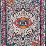 United Weavers - United Weavers Abigail Sia Rug, Magenta (713-21381), 7'10"x10'6" - The United Weavers Abigail collection is a vintage / distressed style area rug created with a machine made construction in Turkey for many years of decorating beauty. Its designer inspired color and olefin / frieze material will enhance the decor of any room.