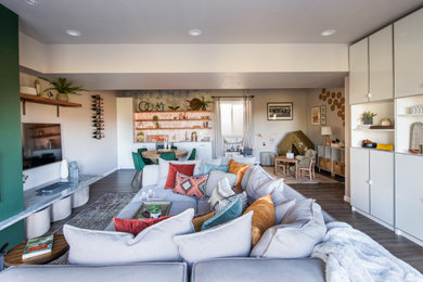 Living room - eclectic living room idea in Denver
