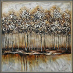 Renwil Inc - Renwil Inc W6115 Metallic Forest - 40" Large Square Decorative Wall Art - Metallic Forest is a hand painted landscape image set on a aluminum background with aluminum chip accents and finished with a matching metal frame.   Artist: Giovanni Russo Product Type: Alternative wall d+�cor  Shape: Square  Framed/Unframed: Framed  Frame Material: Metal  Frame Width: 1  Frame Depth: 1  Hanging Hardware Included: Yes  Country of Origin: CHINAMetallic Forest 40" Large Square Decorative Wall Art Hand Painted *UL Approved: YES *Energy Star Qualified: n/a  *ADA Certified: n/a  *Number of Lights:   *Bulb Included:No *Bulb Type:No *Finish Type:Hand Painted