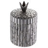 Sculptural Metal Box, Eichholtz Bamboo, Silver