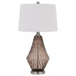 Cal - Cal BO-2970TB Conover - 1 Light Table lamp - Illuminate your space with this concave patternedConover 1 Light Tabl Smoky Off-White Fabr *UL Approved: YES Energy Star Qualified: n/a ADA Certified: n/a  *Number of Lights: 1-*Wattage:150w E26 Medium Base bulb(s) *Bulb Included:No *Bulb Type:E26 Medium Base *Finish Type:Smoky