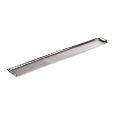 40" Long Raw Nickel Serving Tray, Silver