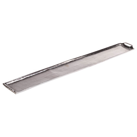 40" Long Raw Nickel Serving Tray, Silver