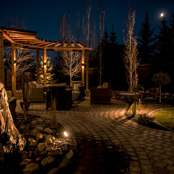 Landscaping Project - Natural Rock Retaining Wall - Calgary