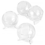 Serene Spaces Living - Mini Greenhouse Bowl, 4.5"x4", Set of 24 - The clear glass globe vase sits pretty on 3 legs with a fleurish detail. It has a large round cutout which allows you to place a preserved rose, some blooms or succulents in it. Use this orb vase to display your blooms & succulents, or as a miniature terrarium garden bowl and place it on your dinner tabletop. The simple yet stylish design ensures that whatever you place in it gets the spotlight and adds an elegant vibe to the space. Place this with the matching bigger bowl at your wedding, event and parties for a grand display on your tablescape. Small is sold as a set of 24 and measures 4.5" Tall and 4" Diameter. As with all products made by Serene Spaces Living, you can be assured of quality and design for this greenhouse bowl as well!