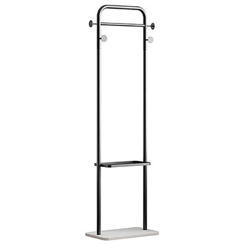 66" Modern Freestanding Rail Cloth Rack with Marble Base