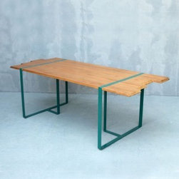 yak Hard Wood Table with Lacquered Steel Stand - Dining Tables