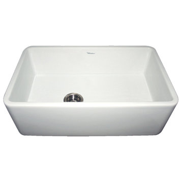 Farmhaus Fireclay Duet Series Reversible Sink With Smooth Front Apron, White