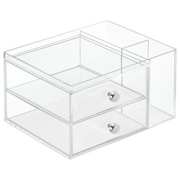 iDesign Clarity Cosmetic 2-Drawer Organizer, Clear